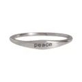 Minimalist copper ring for women, stylish peace letter engraved stackable fashion jewelry - Peace Style (R1262-peace-1) / Silver
