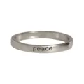 Silver tone peace letter engraved copper ring minimalist fashion commuter jewelry variant style - R1262-peace-2-si
