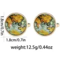 World map round cufflinks for men, vintage glass dome metal cuff links jewelry gifts 1pair - World Map Style (B1370)