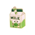Cute cartoon milk carton enamel pin with frog design, stylish metal lapel badge for jackets. - Frog Milk Carton Style (C2583-5)