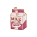 Cute pink milk carton enamel pin with cat design, perfect for denim jackets and backpacks. - Pink Cat Milk Carton Style (C2583-6)