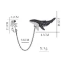 Astronaut and whale enamel pin brooch with chain, creative metal badge jewelry accessory. - Chained Astronaut Whale Style (C1506)