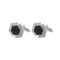 Boutons de Manchette Hexagone Pierre Étoilée Strass Argent Homme Chemise Boutons Manchette Luxe - Style de Strass Étoilé Hexagonal (B1298-4) / Strass Étoilé Hexagonal