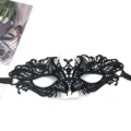 Black lace masquerade mask for women party Halloween costume sexy eye mask props - Black