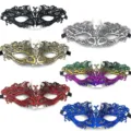 Maschera occhi in pizzo per mascherata mezza faccia festa Halloween accessori colorati - Set da 6 Colori