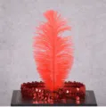 Red sequin feather headband for party costume dress up elegant hair accessory 1pc - Red