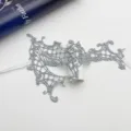 Silver lace single eye mask for Halloween party sexy masquerade costume accessory SKU style - Silver Thread