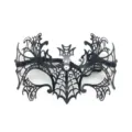 Black hollow out bat mask with sparkling rhinestone for festival party masquerade detail - Black