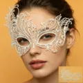 Maschera in pizzo bianco per feste, elegante maschera per occhi per cosplay di Halloween. - Bianco