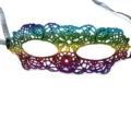 Rainbow Lace Masquerade Mask Colorful Half Face Party Eye Mask For Halloween Events - Round Flower