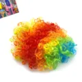 Colorful rainbow curly clown wig for parties, Halloween costumes, and cosplay events. - Wig
