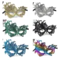 Maschera da mascarata in pizzo mezza faccia sexy per festa di Halloween costume ballo - Set da 6 Pezzi