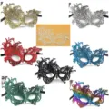 Maschera in pizzo multicolore, design mezzo viso sexy per feste e eventi di Halloween. - Set da 8 Colori