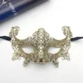 Gold lace masquerade mask, exquisite half face eye mask for party, Halloween, and ball. - Gold Stamping