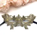 Gold lace mask sexy hollow half face eye mask butterfly mask for party dress up now - One Size / 03 Hot Stamping Gold