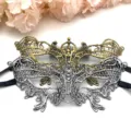 Gold and silver lace masquerade mask, hollow butterfly design, perfect for Halloween. - One Size / 03 (Set of 3 Colors)
