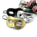 Classic half-face masquerade masks in black, silver, and gold for party, Halloween, and ball events. - 3 Colors Set (Black/Gold/Silver)