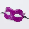 Purple masquerade mask for Halloween party, half face adult costume eye mask with ribbons. - Solid Rose Red