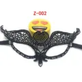 Zwarte kant masquerade oogmasker voor vrouwen, sexy feestmasker voor halloweenkostuums. - Perzik Hart (Z-002)