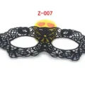 Black lace masquerade mask, perfect for Halloween parties, sexy eye mask costume accessory for women. - Round Flower (Z-007)