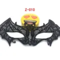 Black lace masquerade mask half face Halloween party eye mask sexy bat costume accessory for women - Bat (Z-010)