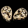 Strass de lágrima para coser, garras de cobre filigrana y cristales de vidrio para vestidos de novia. - Lágrima de 10x14mm, 1 unidad / Gris Transparente