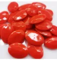 Piedras de resina acrilica roja ovalada para manualidades juguetes pinzas de pelo decoracion. - Rojo Brillante