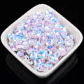 6mm iridescent plum blossom sequins, central hole paillettes for DIY crafts, sewing, and garments. - 20g/Pack (Approx. 1200 Pieces) / AB White