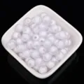 Clear Acrylic Beads DIY Jewelry Making Craft Rondelle Spacer Loose Beads Assortment - 8mm 100pcs / 1# Transparent White