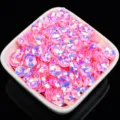 6mm Pink Iridescent Plum Blossom Sequins DIY Handsewn Flower Sequins Craft Material - 20g/Pack (Approx. 1200 Pieces) / Pink