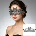 Máscara de encaje plateado para mujer, antifaz de media cara para fiesta de Halloween y baile. - 09 Tigre