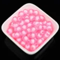 Pink acrylic loose beads for DIY handmade jewelry crafting bracelets necklaces accessories - 8mm 100pcs / Pink