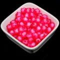 Hot pink acrylic square beads, faceted DIY craft beads for kids handmade jewelry. - Rose Red