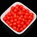 Red faceted acrylic beads, round loose spacer beads for DIY jewelry making crafts. - 8mm 100pcs / Red