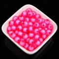 Vibrant pink faceted acrylic loose beads, perfect for DIY jewelry making and creative crafts. - 18# Rose Red