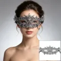 Mascara de encaje plateado para mujer, elegante antifaz para fiesta y Halloween. - 014 Cabeza de Espada