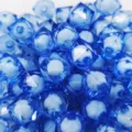 Acrylic faceted bead-in-bead bulk for DIY children crafts jewelry making, vibrant blue color. - Light Blue