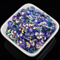 6mm iridescent plum blossom sequins for hand sewing DIY crafts wedding dress garments accessories - 20g/Pack (Approx. 1200 Pieces) / Deep purple