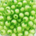 Green acrylic faceted bead-in-bead loose beads for DIY handmade jewelry crafting wholesale. - 16# Light Green
