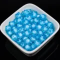 Blue acrylic square beads for DIY kids crafts handmade jewelry accessories 100pcs. - Lake Blue