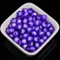 Acrylic faceted square beads in purple for DIY crafting, jewelry making, and handmade projects. - Deep purple