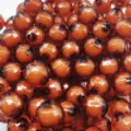 Amber orange acrylic faceted round beads for DIY handmade jewelry craft accessories supply - #17 Dark Coffee