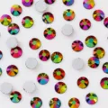 Colorful flatback glass rhinestones for stunning nail art and DIY craft decorations. - ss16 (Approx. 4mm) Approx. 144pcs / Rainbow Rose Gold