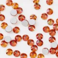 Colorful flatback glass crystal rhinestones for nail art DIY decoration orange color. - Sunset Glow