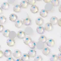 Crystal flatback rhinestones for nail art, AB aurora shimmer round glass diamonds DIY gems. - ss16 (Approx. 4mm) Approx. 144pcs / Night Starry Sky