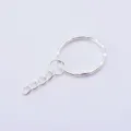 Silberner DIY Schlüsselring mit Verlängerungskette, robuster Metallring für Handwerkskunst. - 20 Stück/Packung / Imitat Silber