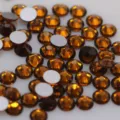 Amber flatback glass rhinestones for nail art and DIY phone decorations, sparkling crystal gems variant. - SS3 (Approx 1.3MM) Approx 1440 Pcs / Amber
