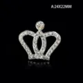 Silver rhinestone crown accessory sparkling crystal tiara charm for DIY jewelry crafts 24mm - Style A