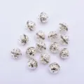 Cuentas espaciadoras de estrass plateado para pulseras y collares DIY, bolas cristal - 6mm 20Uds / Plata Blanco