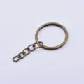 Bronzener Schlüsselring mit Kette 25mm Spaltring Metall Zubehör für DIY und Basteln - 20 Stück/Packung / Antike Bronze